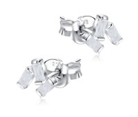 Bewitching Designed With CZ Stone Silver Ear Stud STS-5509